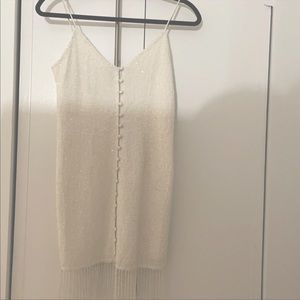 Retrofete White Beaded Dress